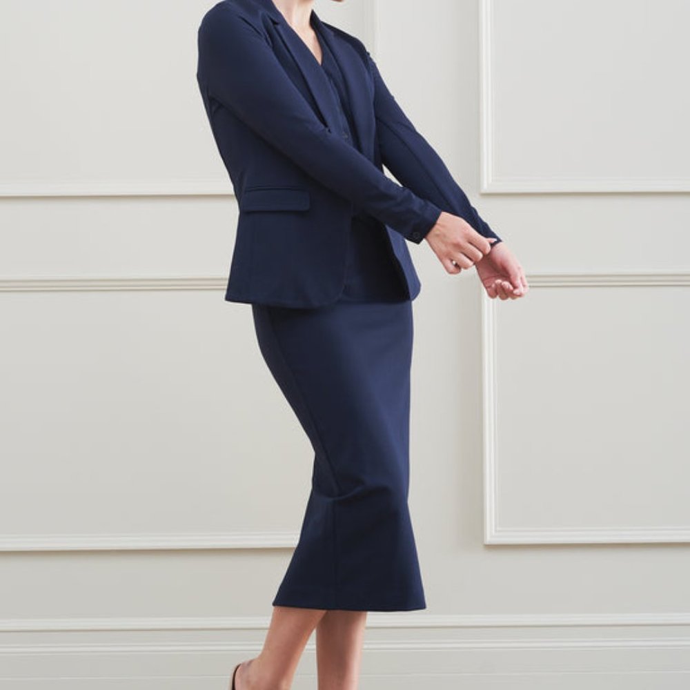 Canadian Designer - Navy Stretch Pencil midi Skirt